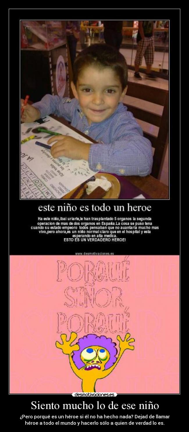 Siento mucho lo de ese niño -