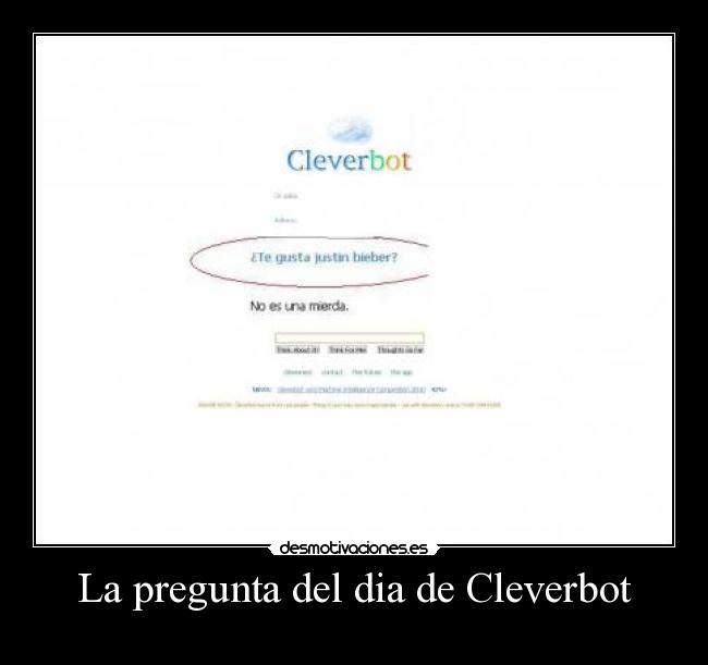 La pregunta del dia de Cleverbot -