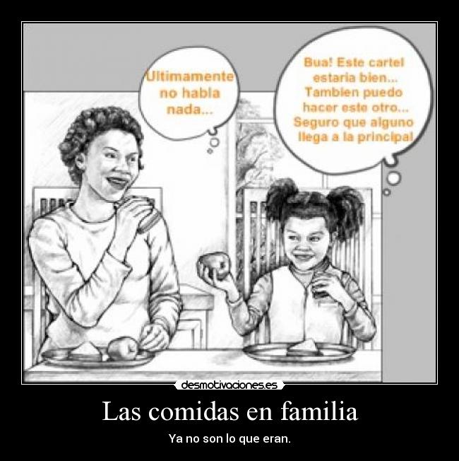 Las comidas en familia -