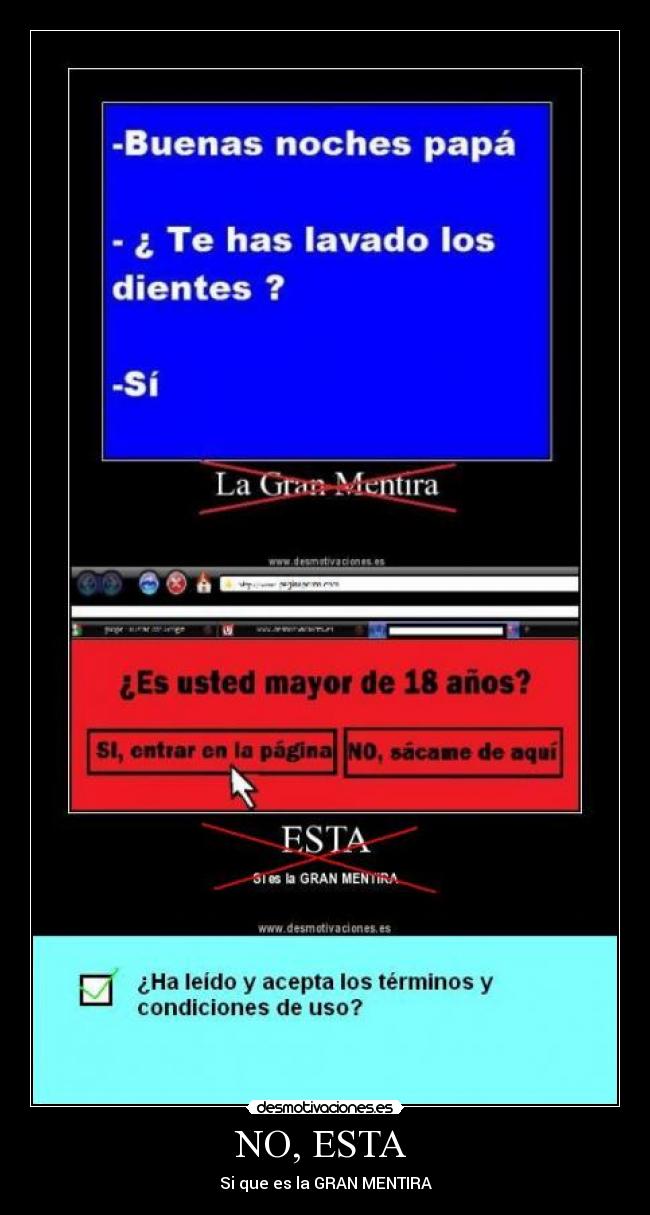 carteles gran mentira terminos uso desmotivaciones