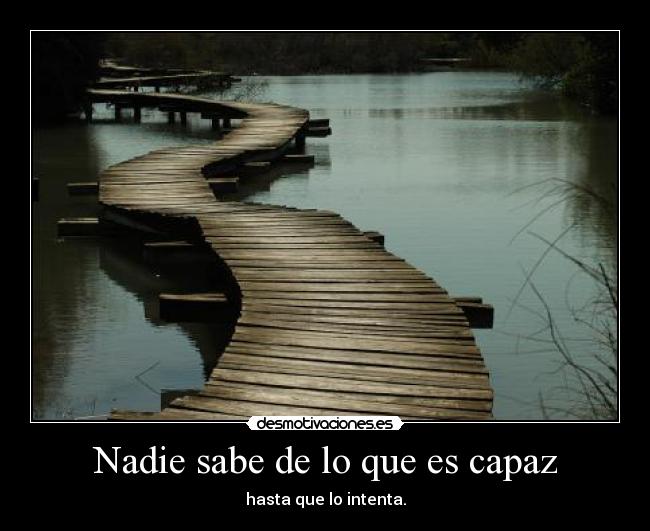 Nadie sabe de lo que es capaz -