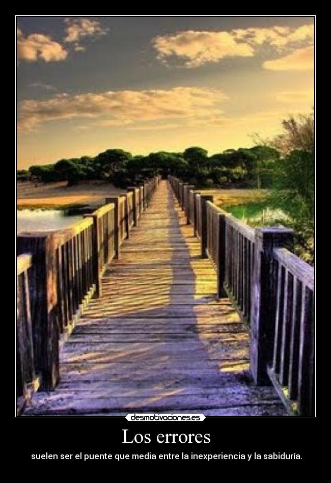 carteles puenteserroresinexperienciasabiduria desmotivaciones