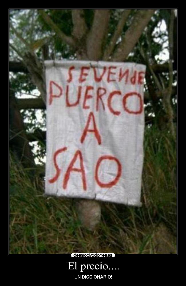 El precio.... - UN DICCIONARIO!