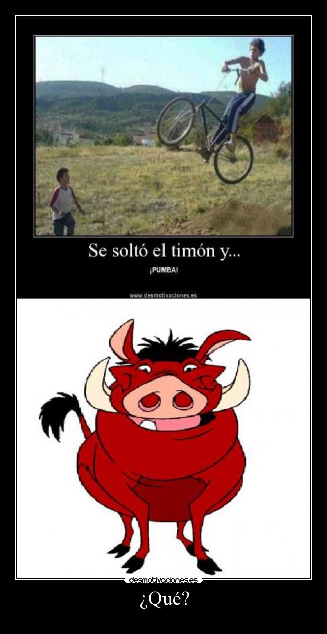 carteles timon pumba pumbaaaa cartel desmotivaciones