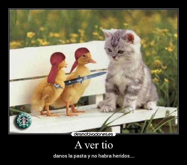 A ver tio - danos la pasta y no habra heridos....