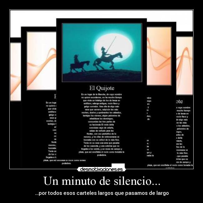 Un minuto de silencio... - ...por todos esos carteles largos que pasamos de largo