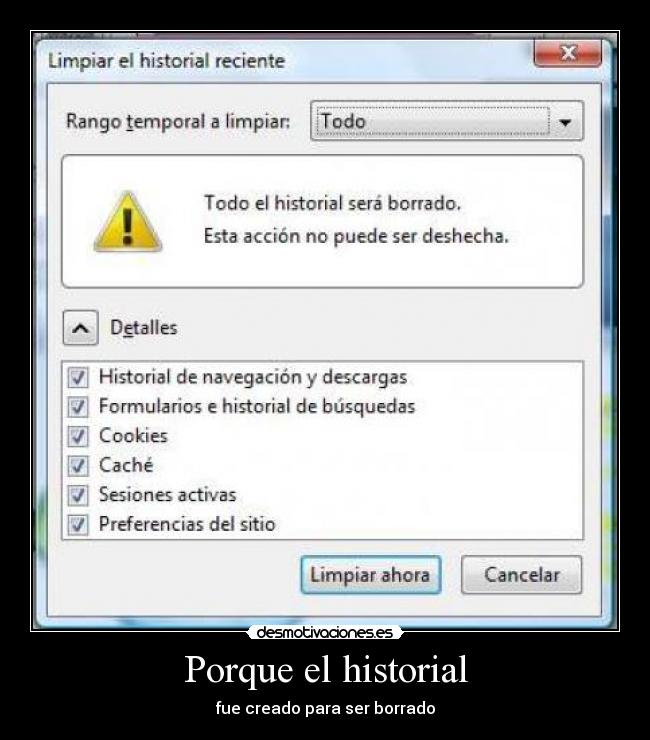 Porque el historial -