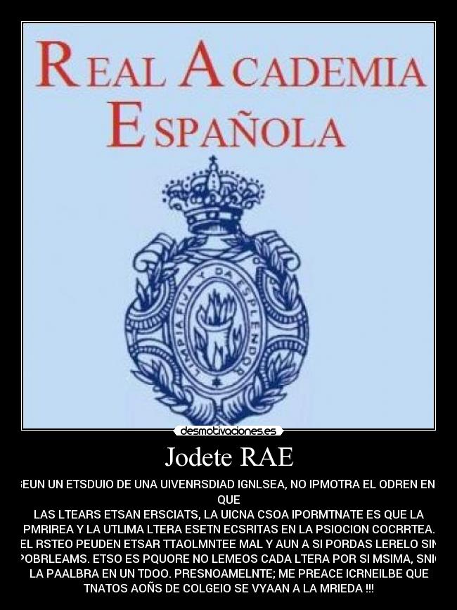 Jodete RAE -