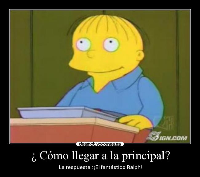 ¿ Cómo llegar a la principal? -