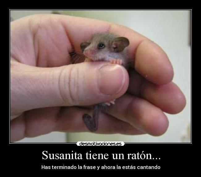 Susanita tiene un ratón... - Has terminado la frase y ahora la estás cantando