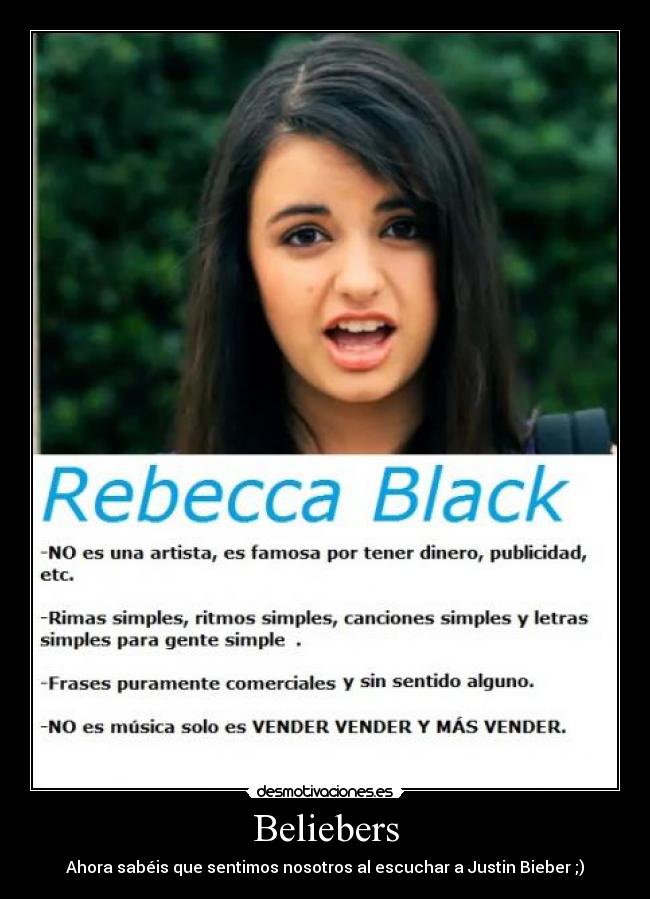 carteles justin bieber rebecca black desmotivaciones