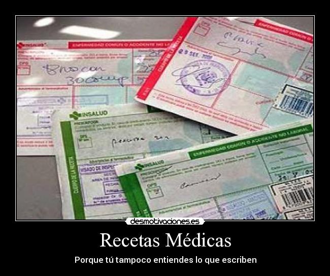 carteles recetas medicas desmotivaciones