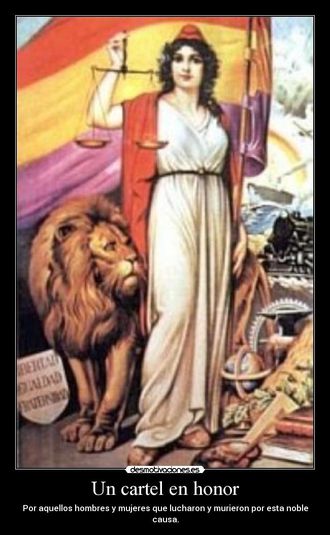 Un cartel en honor -