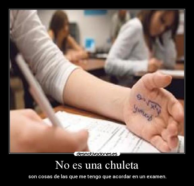 No es una chuleta - son cosas de las que me tengo que acordar en un examen.