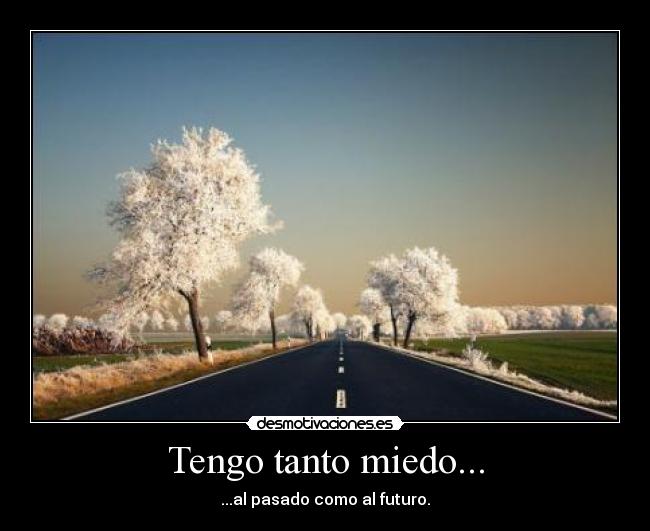 Tengo tanto miedo... - ...al pasado como al futuro.