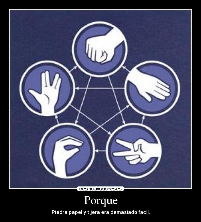 Porque - Piedra papel y tijera era demasiado facil.