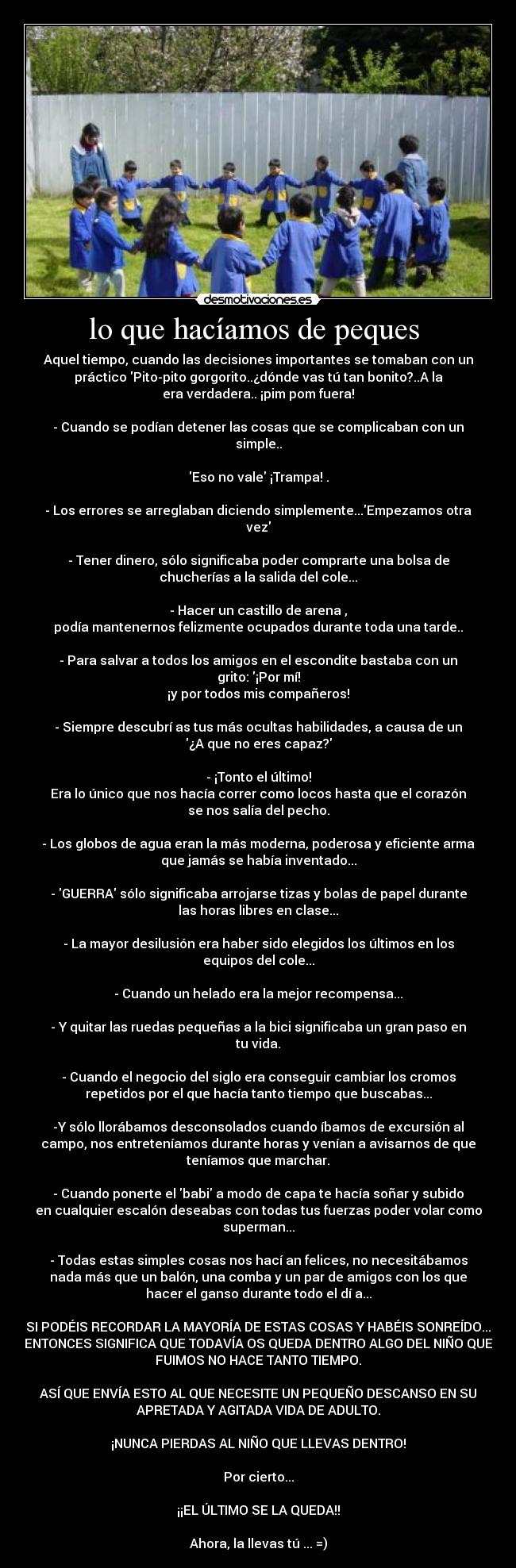 lo que hacíamos de peques  - 