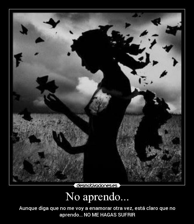 No aprendo... - Aunque diga que no me voy a enamorar otra vez, está claro que no
aprendo... NO ME HAGAS SUFRIR