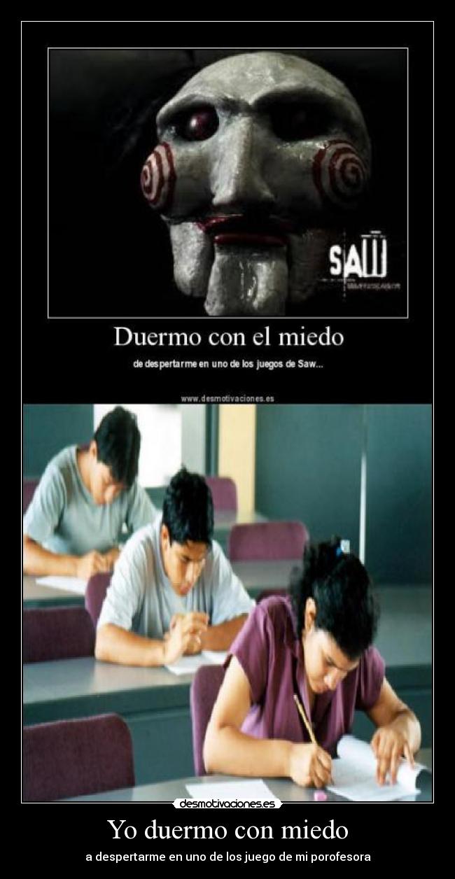Yo duermo con miedo - a despertarme en uno de los juego de mi porofesora