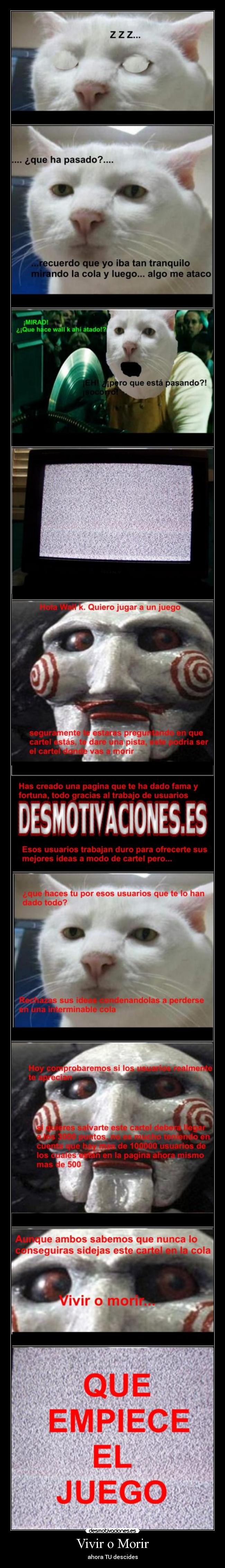 carteles vivir morir decides wall saw desmotivaciones ahora 3000 votos desmotivaciones