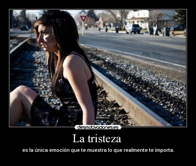 La tristeza - es la única emoción que te muestra lo que realmente te importa.