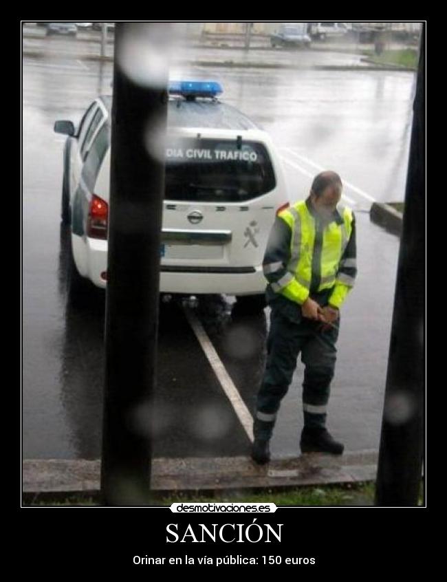 SANCIÓN - Orinar en la vía pública: 150 euros