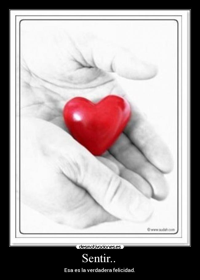 Sentir..  - Esa es la verdadera felicidad. 