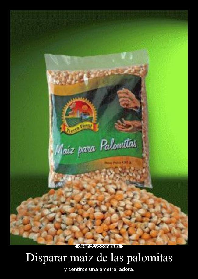Disparar maiz de las palomitas -