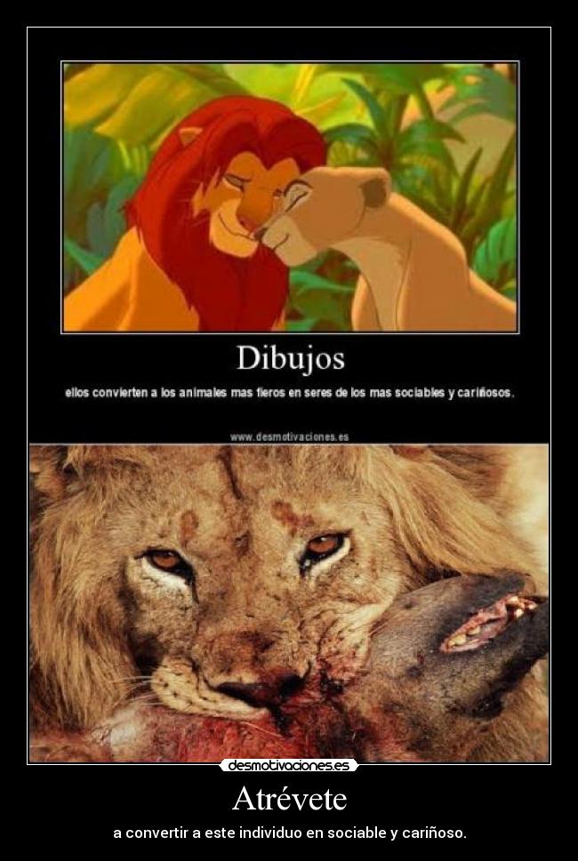 Atrévete - a convertir a este individuo en sociable y cariñoso.