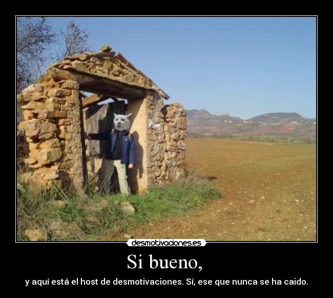 Si bueno, - y aquí está el host de desmotivaciones. Sí, ese que nunca se ha caido.