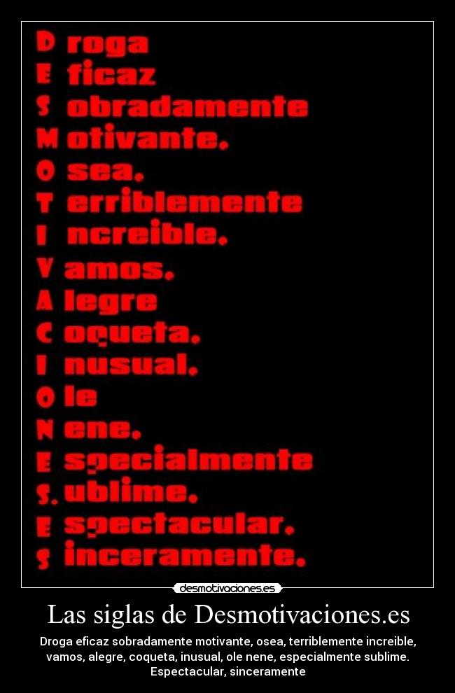 Las siglas de Desmotivaciones.es -