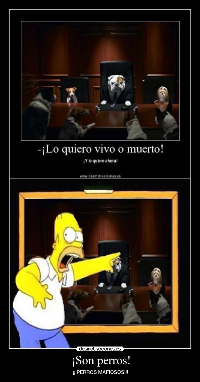 carteles perros homer simpson los mafia poker serie television locura vida muerte dibujos desmotivaciones