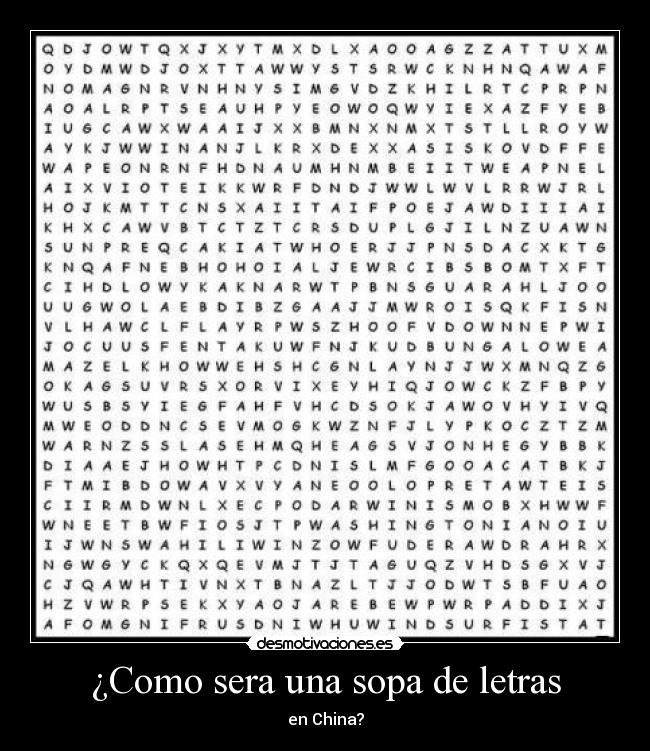 ¿Como sera una sopa de letras - 