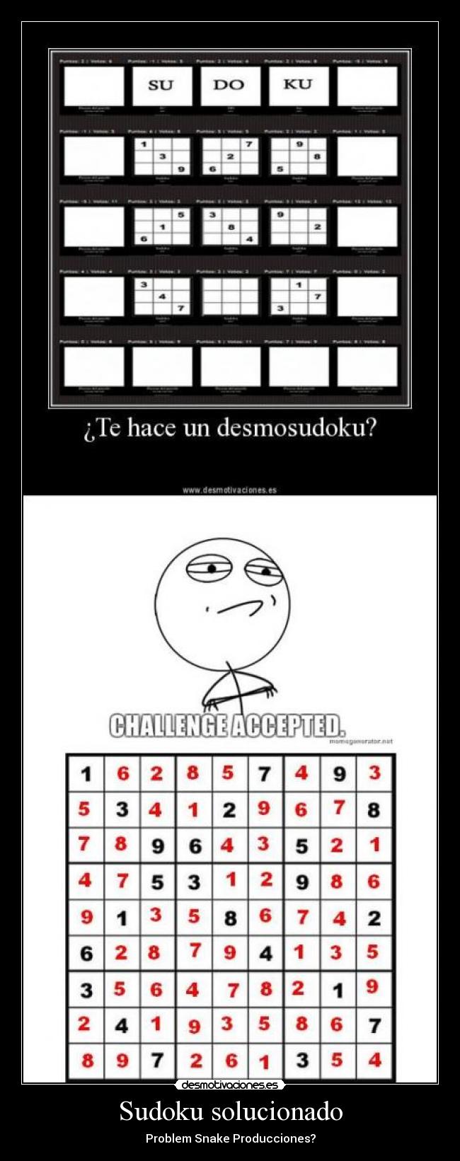 carteles problem snake sudoku solucionado desmotivaciones