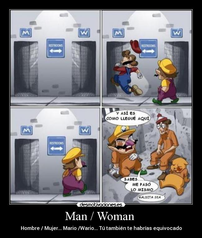 carteles mario wario man woman desmotivaciones