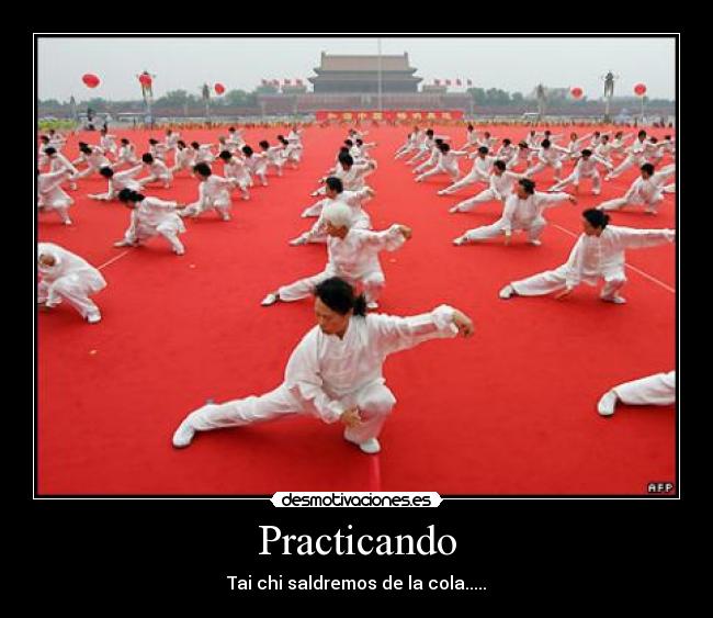 Practicando - Tai chi saldremos de la cola.....