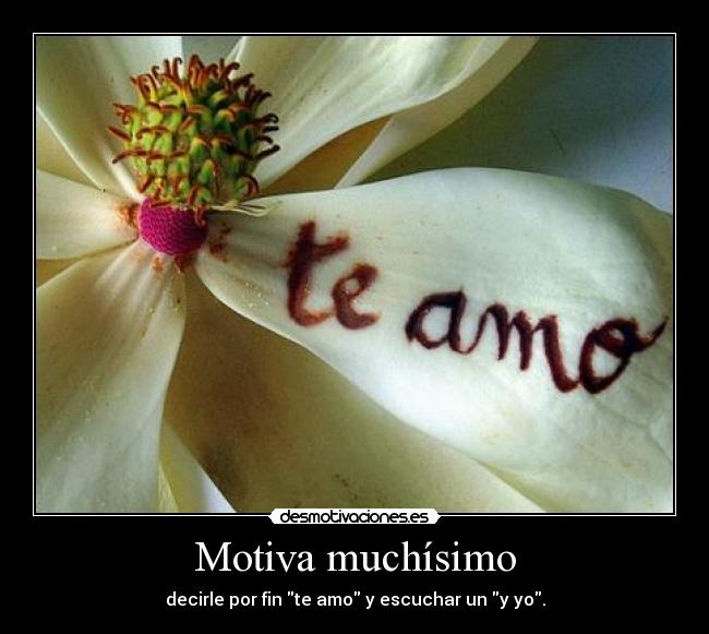 Motiva muchísimo - decirle por fin te amo y escuchar un y yo.