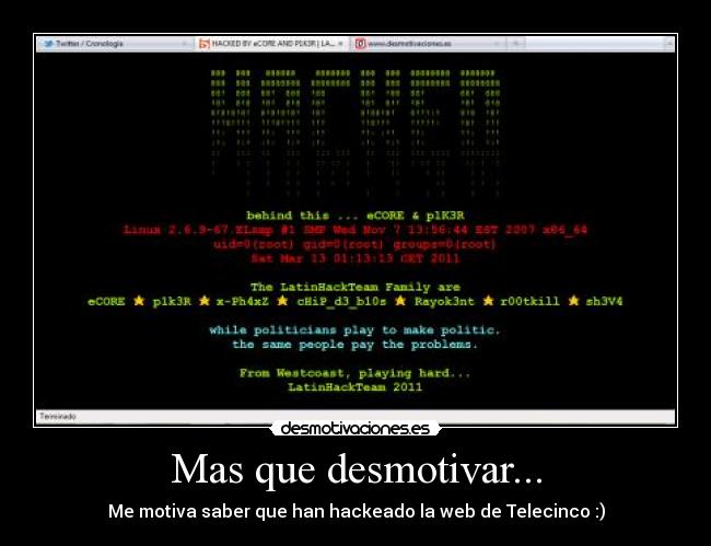 Mas que desmotivar... -