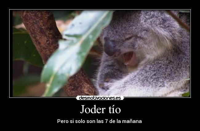 Joder tío - Pero si solo son las 7 de la mañana