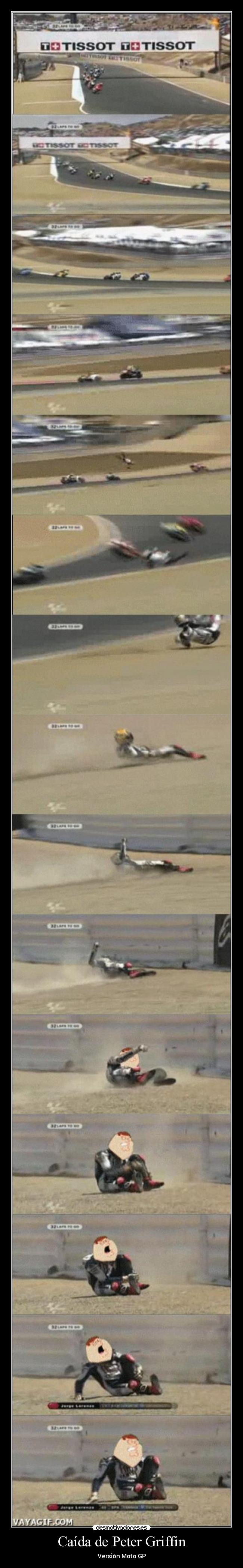 Caída de Peter Griffin - Versión Moto GP