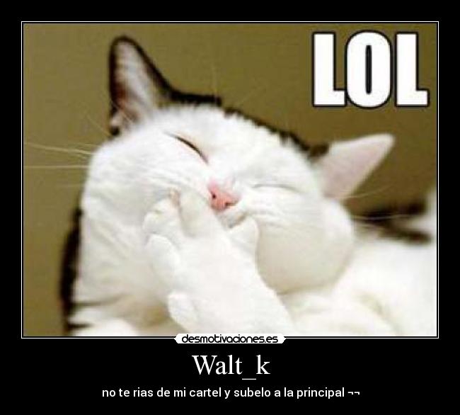 Walt_k - no te rias de mi cartel y subelo a la principal ¬¬