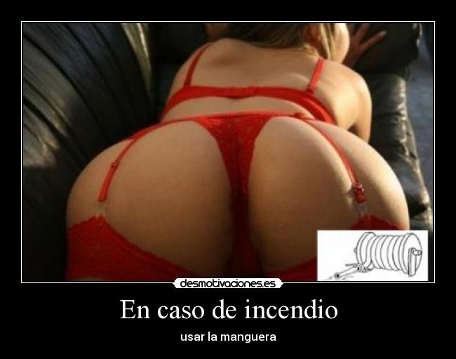 En caso de incendio - usar la manguera