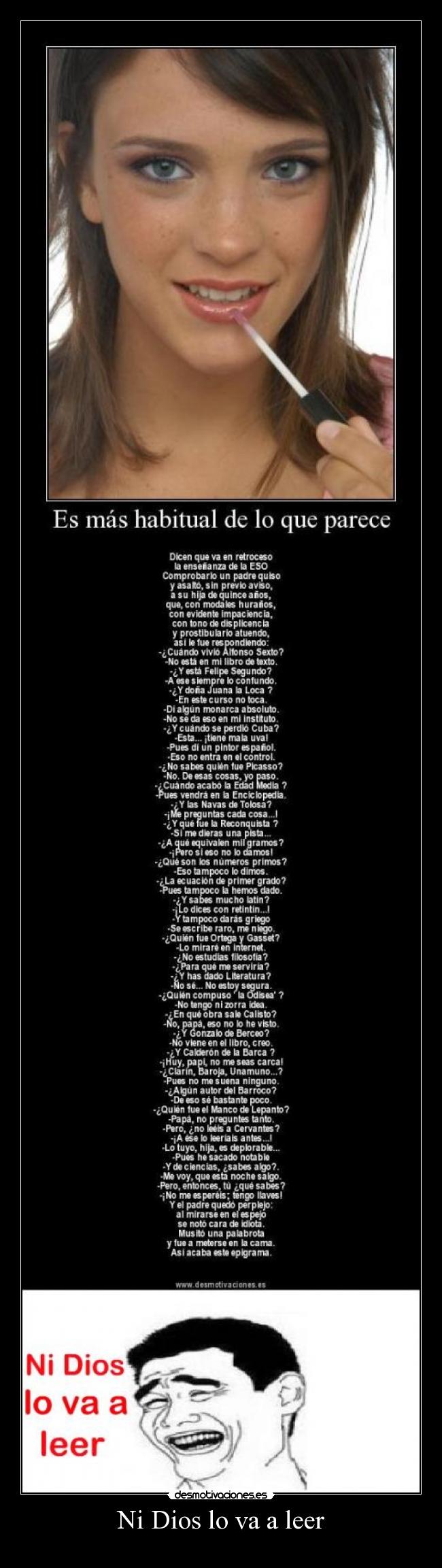 Ni Dios lo va a leer -