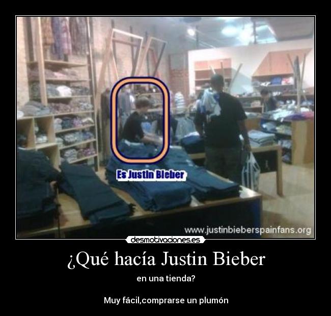 ¿Qué hacía Justin Bieber - en una tienda?

Muy fácil,comprarse un plumón