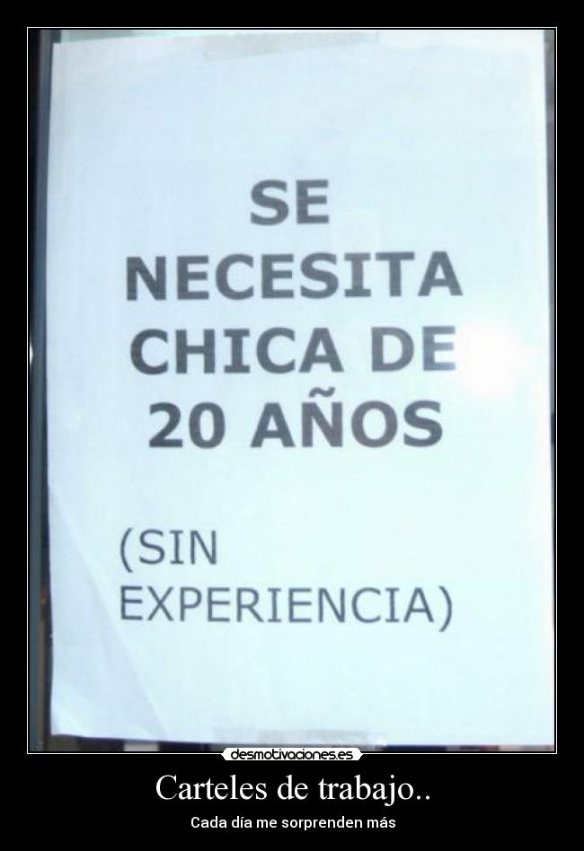 Carteles de trabajo.. -