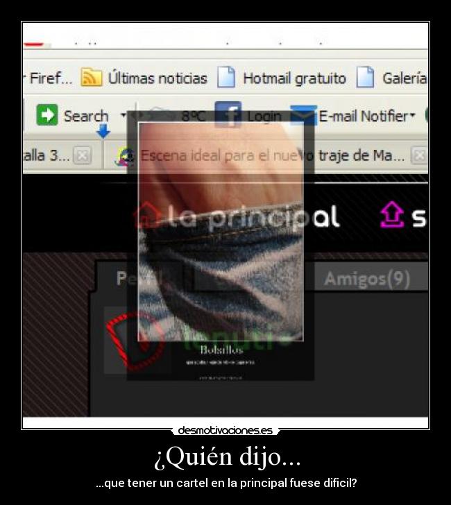 ¿Quién dijo... - ...que tener un cartel en la principal fuese dificil?