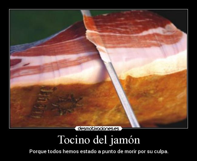 Tocino del jamón - Porque todos hemos estado a punto de morir por su culpa.