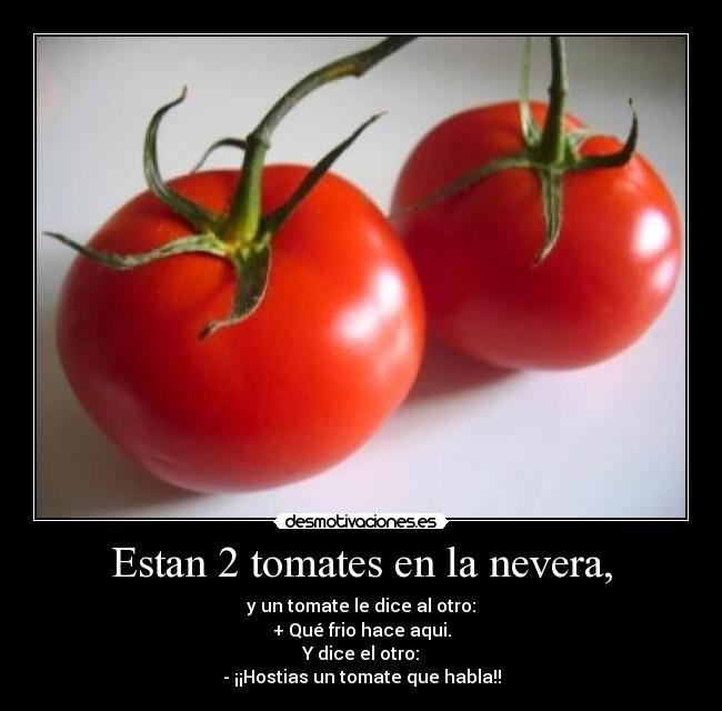 Estan 2 tomates en la nevera, -