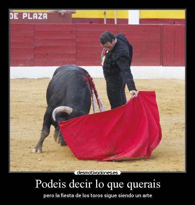 carteles podeis decir que querais pero fiesta los toros sigue siendo arte desmotivaciones