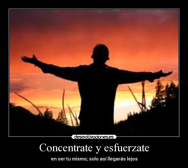 Concentrate y esfuerzate - en ser tu mismo; solo así llegarás lejos